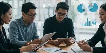 Professionals comparing 2025 employer-sponsored health plans, reviewing deductibles and out-of-pocket costs.