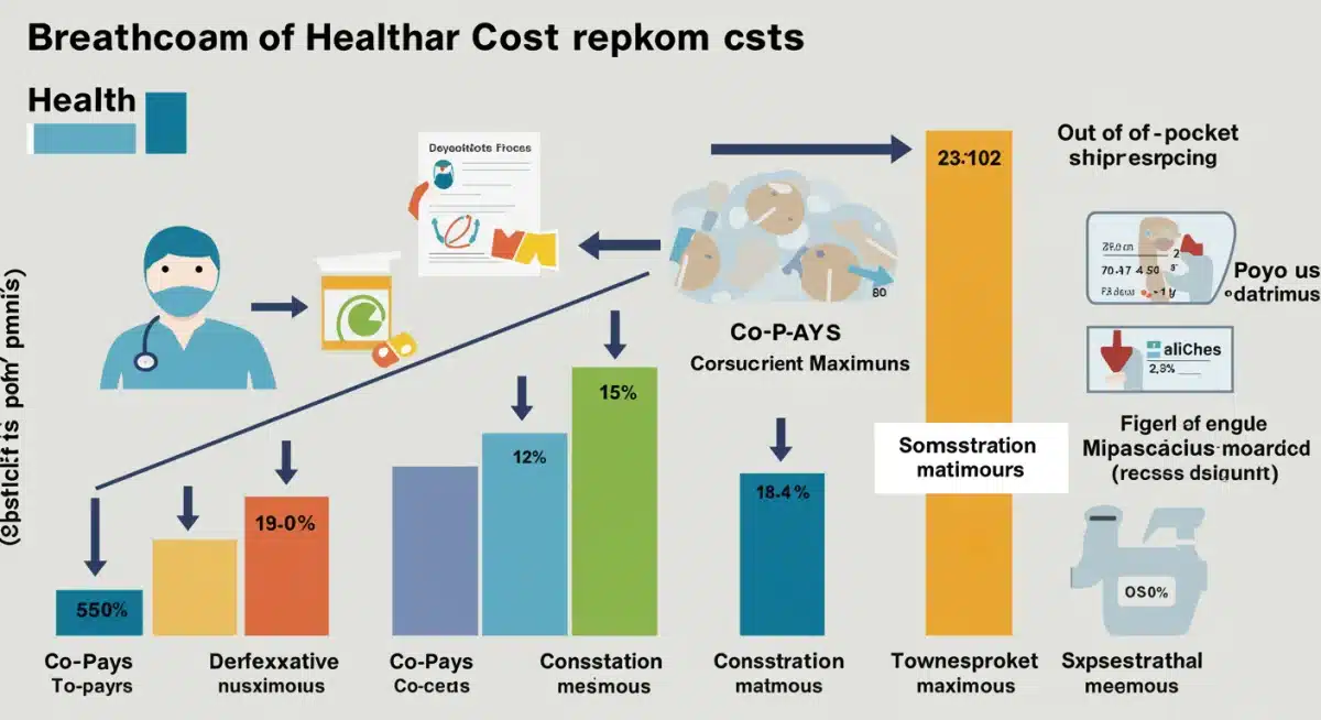 Infographic explaining healthcare cost components: deductibles, co-pays, and out-of-pocket maximums.