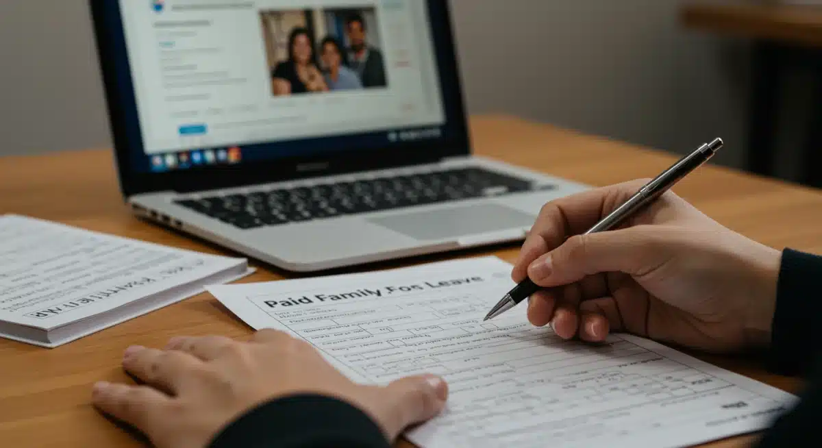 Filling out federal paid family leave application form
