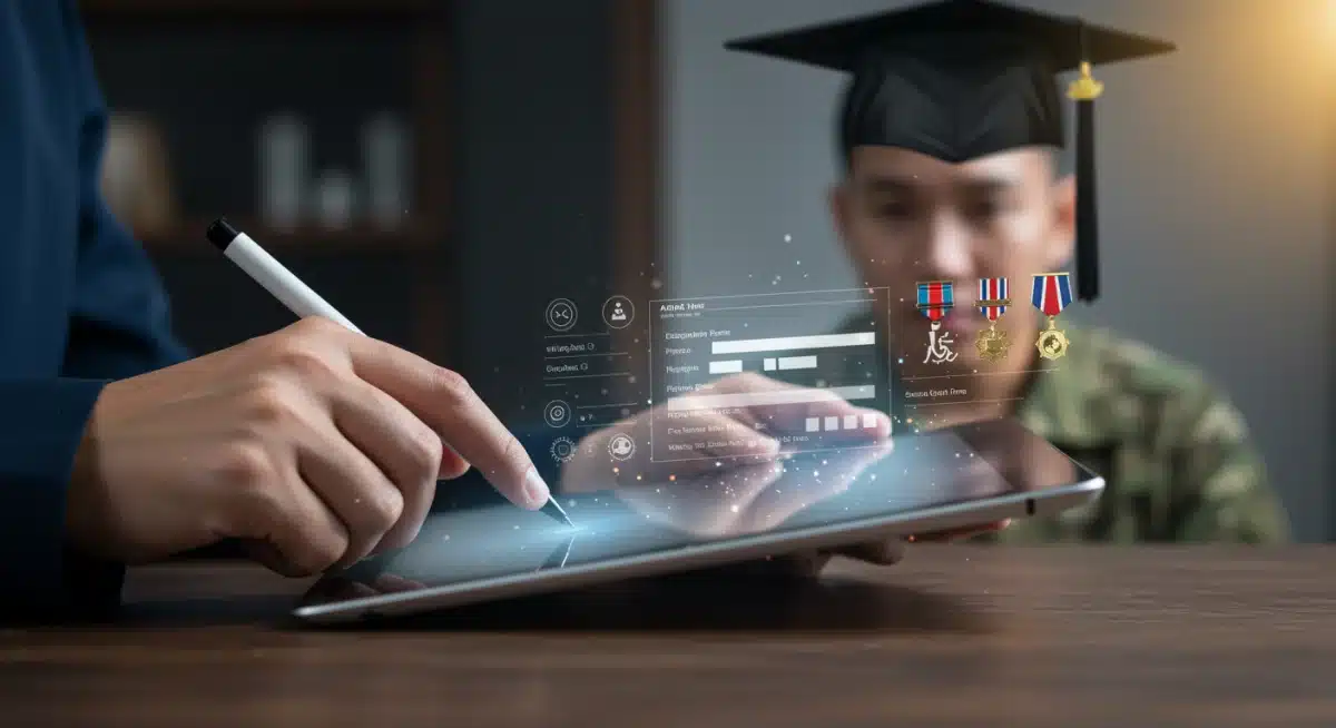 Veteran applying for educational and disability benefits online