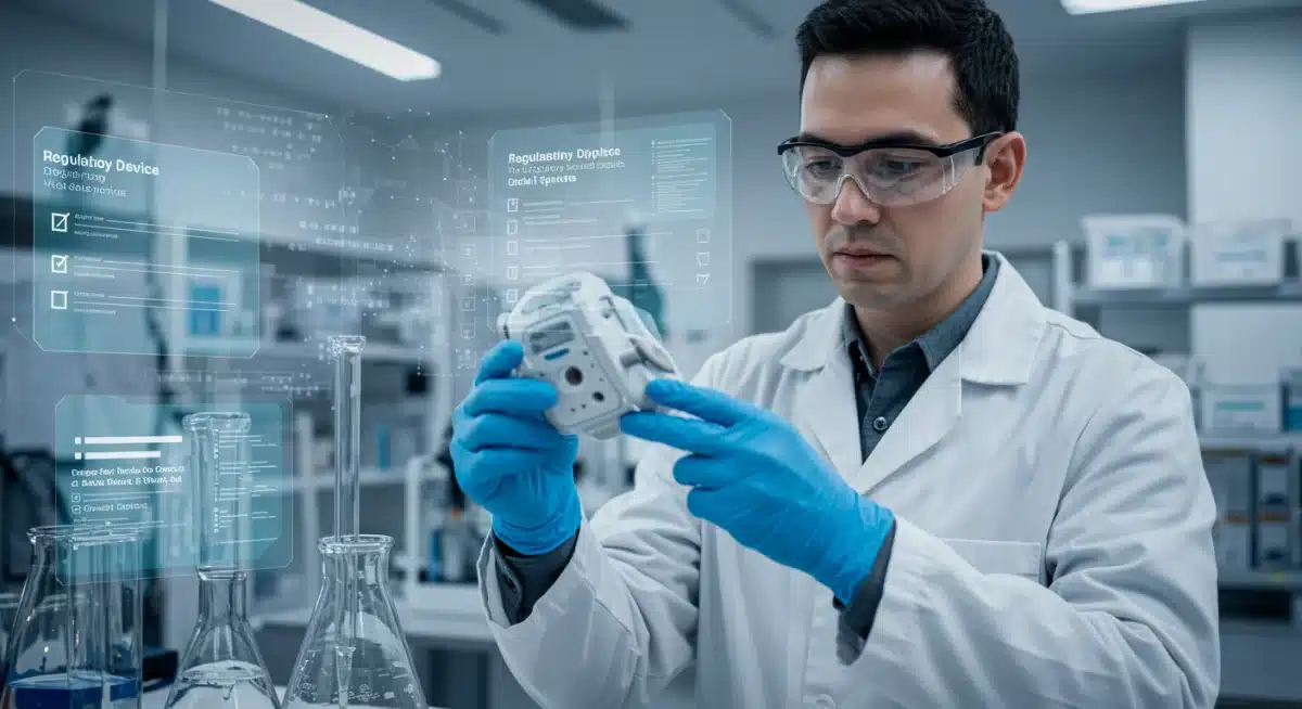 MedTech professional reviewing regulatory compliance for medical devices