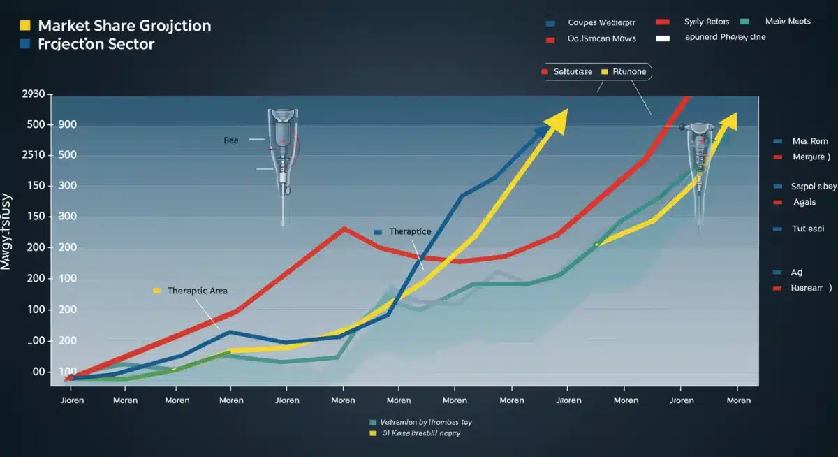 Market analysis graphic showing MedTech sector growth and financial projections