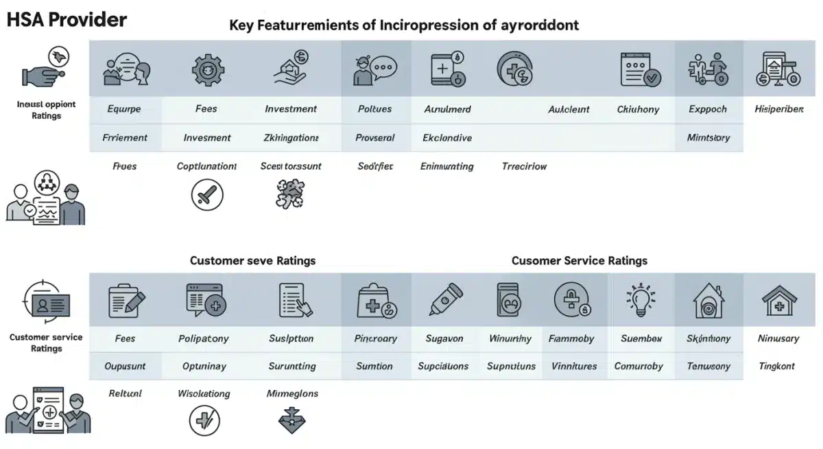 Infographic comparing features and benefits of various 2026 HSA providers