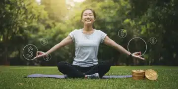 Person enjoying outdoor yoga, representing wellness and financial benefits
