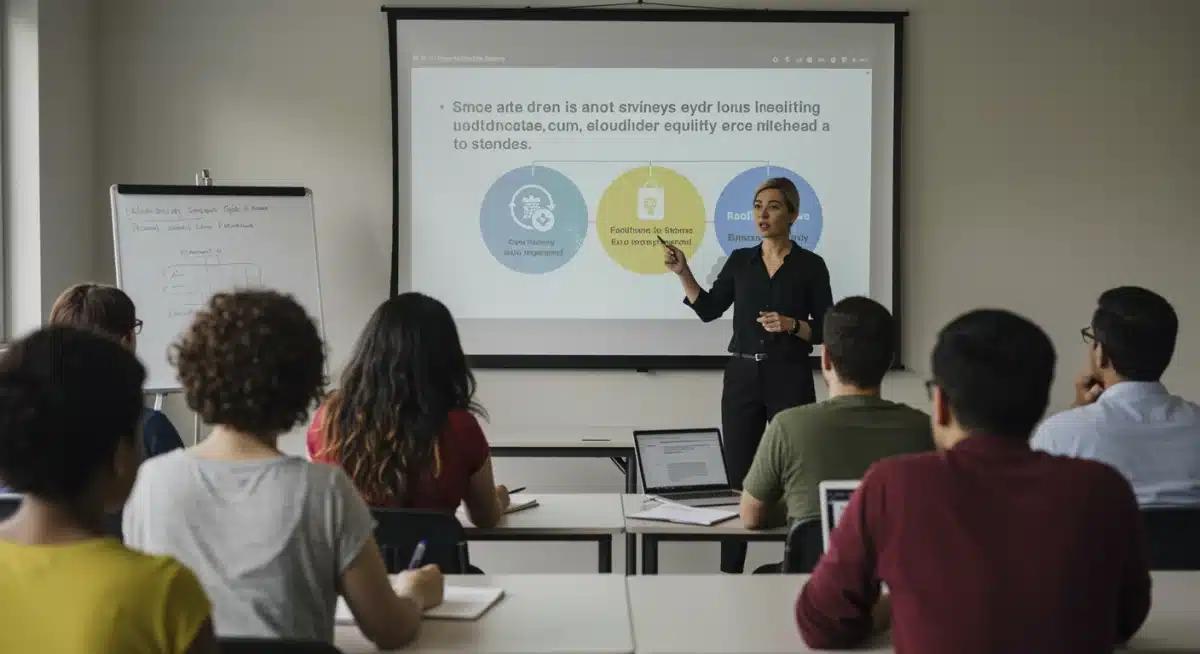 Diverse group learning about healthcare subsidies and tax credit eligibility.