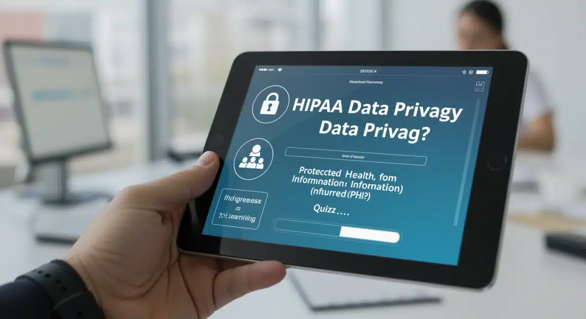 Interactive e-learning module for HIPAA data privacy training.