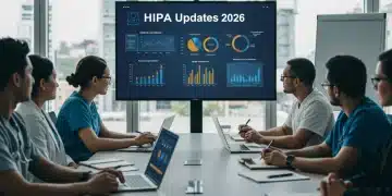 MedTech professionals attending HIPAA compliance training in 2026, focusing on new regulations.
