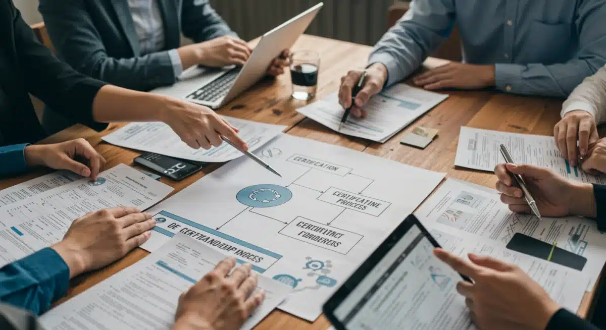 Team collaborating on medical device regulatory compliance and certification pathways