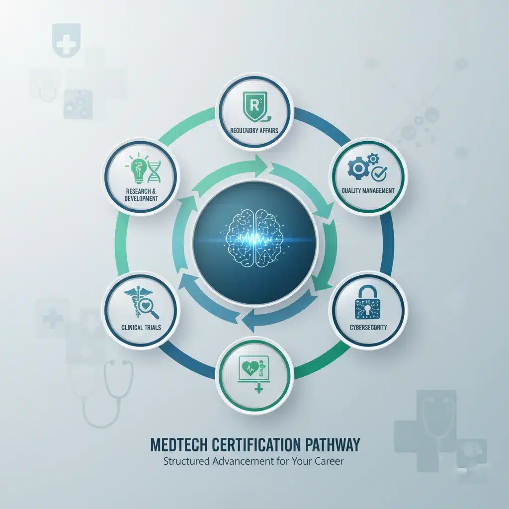 Infographic of five key MedTech certification areas