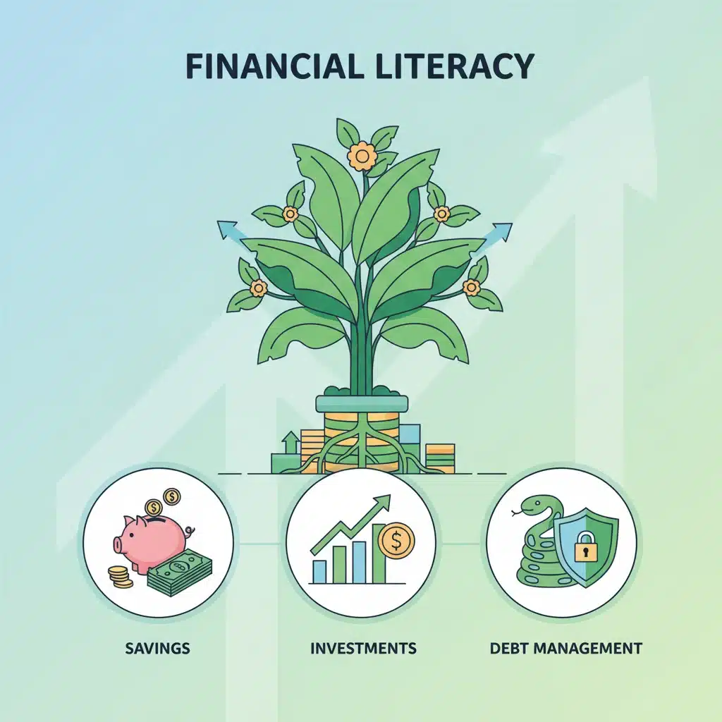 Visual representation of financial literacy and growth