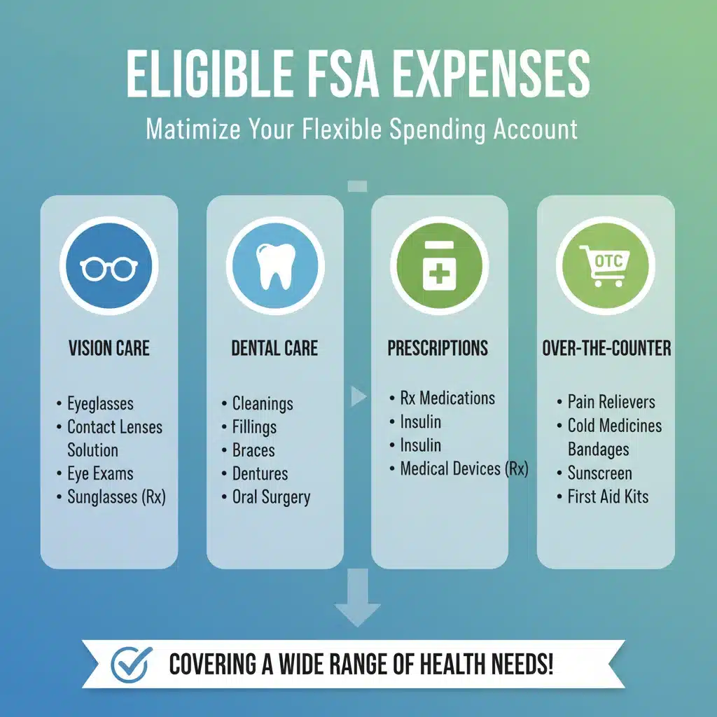 Infographic of eligible FSA expenses