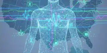 Leveraging Big Data for Public Health in the US: Identifying Disease Outbreaks 3 Months Faster by 2026 Big data analytics transforming public health landscape in the United States, with data streams connecting to health insights.