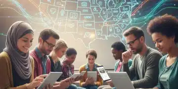 People accessing mental health services through digital devices, emphasizing improved access.