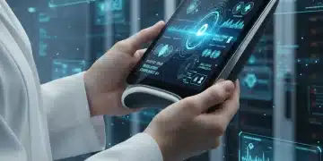 Cures Act 2.0: Digital Health Device Approvals in 2026 Futuristic digital health device held by a healthcare professional, symbolizing innovation and regulatory impact.