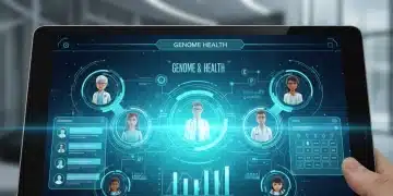 Patient Portals 2.0: Optimizing US Digital Health Access and Engagement for 2026 with 2 Key Features Futuristic digital health interface on tablet, seamless patient-provider interaction