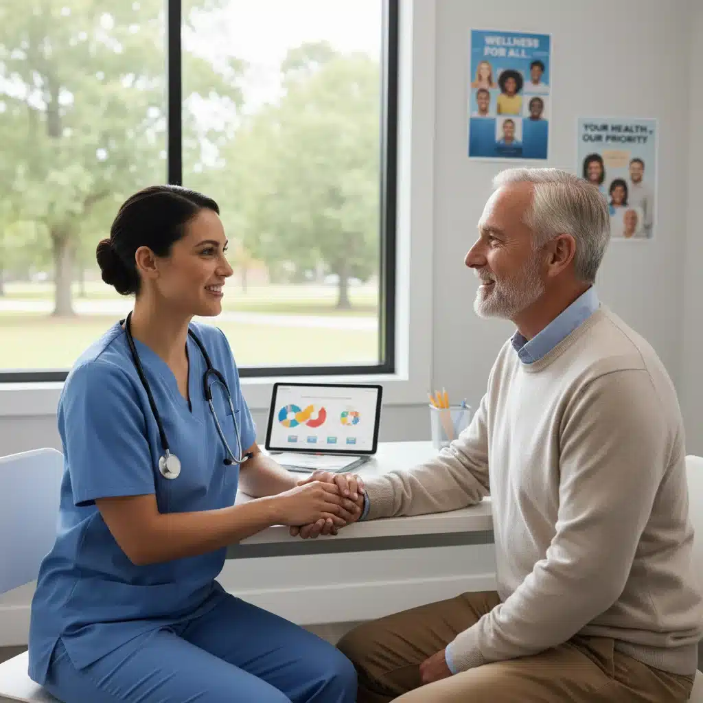 Healthcare professional assisting a patient, symbolizing improved access to medical care
