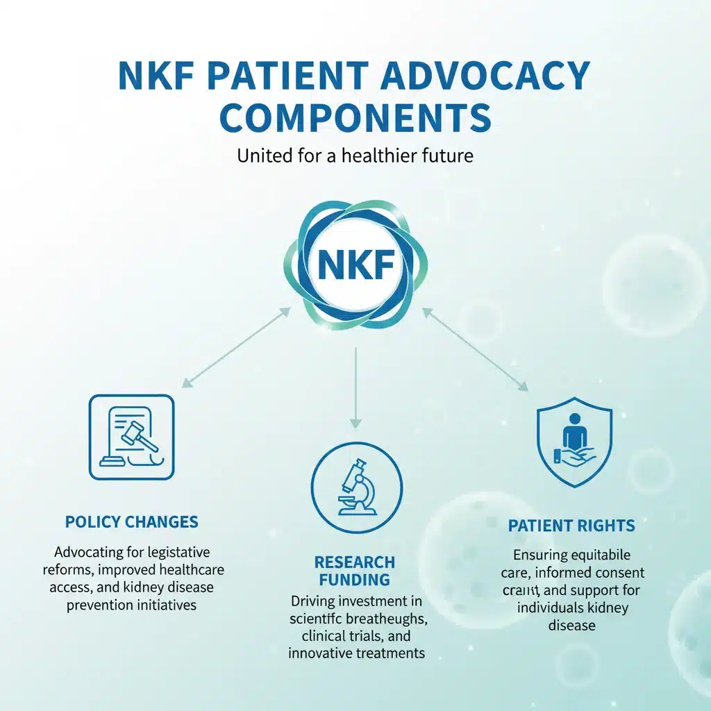 Infographic detailing NKF patient advocacy efforts for kidney disease and dialysis patients.