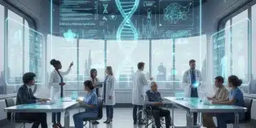 Personalized Medicine Through Digital Platforms: Achieving 30% Better Patient Outcomes in the US by 2028 Digital platform interface showing personalized health data and medical professionals