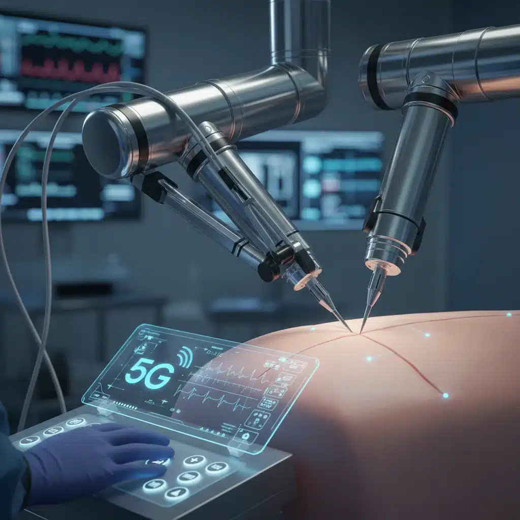 Robotic surgical arm making precise incision, controlled remotely