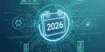 Digital healthcare network with data flow and 2026 calendar for telehealth regulations