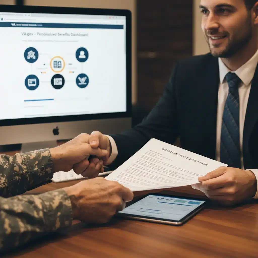Veteran discussing benefit eligibility with a VA representative.